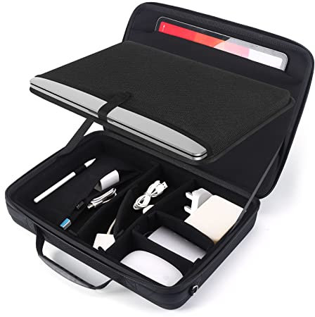 Smatree 39,6 cm (15,6 Zoll), Hartschale, 360 °, Full Schutz, Transporttasche, kompatibel mit 2021 16 Zoll MacBook Pro/Samsung Galaxy Book2 Pro 360 15,6 Zoll, mit Zubehörfach – Schwarz