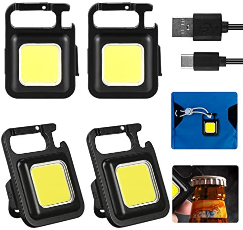Mini Lampe Travail Led étanche Lumières D'inspection: Nizirioo Lot 4 Lumières D'inspection Petites Avec Fonction Magnétique, Rechargeable Par Usb, Lampe Poche Portable, Pour Camping Réparation Voiture