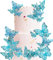 40 Stück Tortendeko, 3D Schmetterling Cupcake Topper mit Eisenstangen Schmetterling Tortendeko Geburtstag Butterfly Cake Toppers für Hochzeit Jahrestag Geburtstag Party Kuchen Dekoendeko Blau