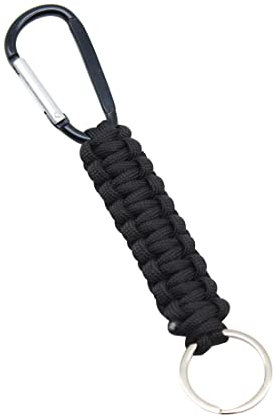 Porte-Clés de Paracorde Clip 1 Pièces Porte-clés Corde Tressée de Détachable Porte-clés avec Mousqueton Adapté pour Clés, Extérieur, Camping, Randonnée Pédestre (noir)