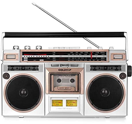 DPDZSW Reproductores Y Grabadores De Cassette Estilo Años 80, Altavoces Retro Clásicos, Grabadora De Casetes Portátil Retro, Reproductor De Cassette, Altavoz, Conexión Auriculares