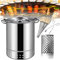 UIHECTA Cañón De Carbón Fumador Parrilla De Barbacoa Estufa Colgante De Barbacoa Vertical Acero Inoxidable Barril De Malla De Parrilla De Barbacoa con Brochetas De 50 Piezas