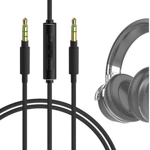 Geekria Audiokabel mit Mikrofon, kompatibel mit COWIN E7 E8, Anker Soundcore Space One Kopfhörerkabel, 3,5 mm auf 3,5 mm geflochtenes Nylon-Ersatzkabel mit Inline-Mikrofon (1,2 m)