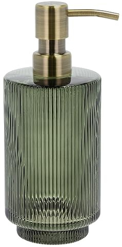 Södahl Clarity Seifenspender, Pumpspender aus Glas fürs Badezimmer, Transparent, Durchm. 8 cm, Höhe 19 cm, Fassungsvermögen 400 ml, Dark Green