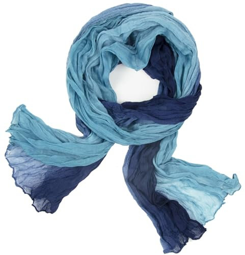 Gloop Damen Schal leichter Lang schal Tuch mit Farbverlauf Viele Farben，leichte für Frühling, Herbst, Winter, Schal, Wickeln