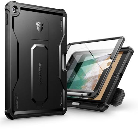 Dexnor Kompatibel mit iPad 5./6. Generation Hülle, 360-Schutz-Ganzkörper-Fall mit Eingebautem Displayschutz-Bumper-Fall Kompatibel mit iPad 9.7 2018/2017 Schutzhülle - Schwarz