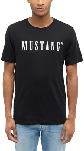 MUSTANG Herren T-Shirt Austin - Regular Fit S-3XL Weiss Schwarz Gün Beige Rot Grau Baumwolle