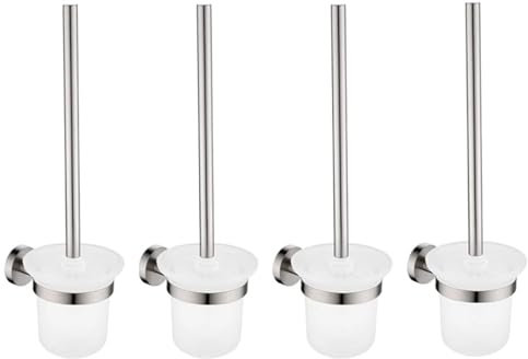 lwlss Soporte Moderno for escobilla de baño, Colgador de Inodoro montado Sus 304 de Acero Inoxidable con herrajes for baño (Size : 4 pcs)