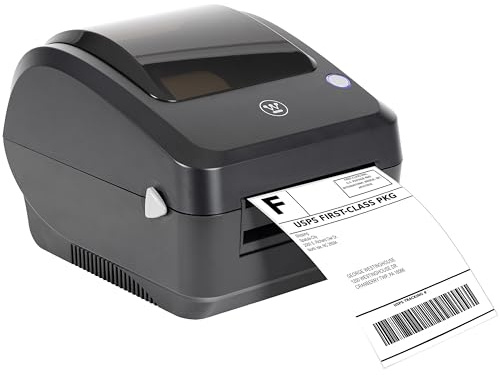 Westinghouse Thermal Shipping Label Printer USB, 4x6 Label Commercial Grade, Compatible with USPS, UPS, FedEx, Shopify, Amazon, Small Business, Desktop Label Printer for Packages, Includes Labels