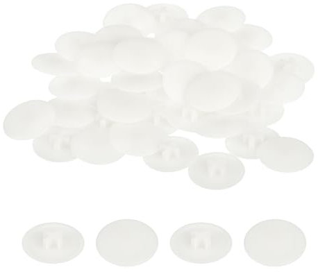sourcing map 100PCS Screw Cap Covers, 17mm Waterproof Plastic Screw Decorative Caps for Phillips Cam Lock Nuts Self-Tapping Screws, Warm White