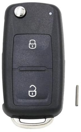 2 Tasti Guscio Chiave Auto Sostituzione Custodia Telecomando per VW Volkswagen Transporter T5 T6 Polo Golf Mk6 con lama non tagliata (senza transponder e batteria)