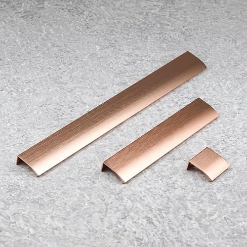 40mm Brushed Rose Gold Copper Profile Cabinet Handle Straight Cupboard Door Drawer Pull