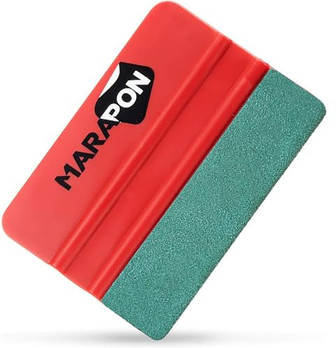 MARAPON® Raschietto per pellicola [10 x 7,3 cm), con rivestimento in alcantara, per finestre e pellicole per auto, pellicola di alta qualità anche per pellicola di carbonio e pellicola a secco