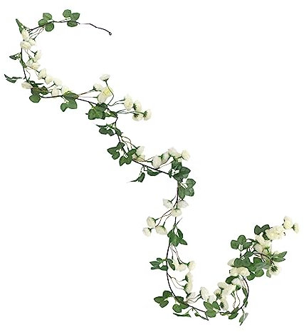 Künstliche Rosenrebe Weiß, 1 Stück, Seide Kunststoff, Realistische Textur