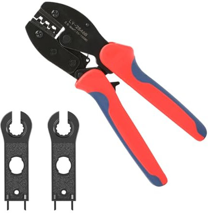 Lcyen Kit de pinces à sertir solaire, kit d'outils pour panneau solaire PV de 2,5/4/6 mm², kit de pinces à sertir, 1 pince à sertir, 2 clés de connecteur solaire