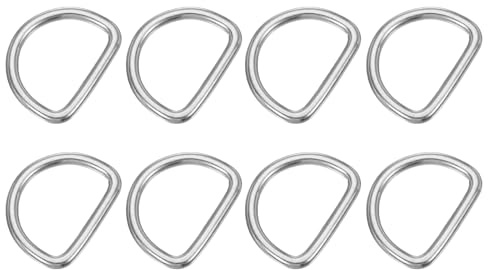 PATIKIL Stück xmm Metall D-Ringe, Edelstahl Halbrunder D-Ring, Taschenzubehör, DIY Zubehör für Gürtel, Nähen, Hundehalsbänder, Karabiner, Gurtbänder