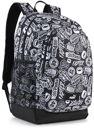 Puma Unisex Academy Backpack Tur Rucksack, Black-Turbo AOP, One Size