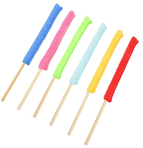 Beaupretty 6pcs Ergonomic Design Long Handle Duster Stick Extendable Cleaning Brush Microfiber Mop for Glass Bottle Cleaning