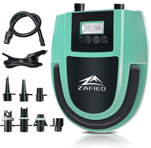 Electric Paddle Board Pump Portable, 20PSI High Pressure SUP Air Pump with Intelligent Dual Stage Inflation, Deflation & Auto-Off Function, 120W 12V DC Inflatable Pump for Paddleboard, Kayak, Boat