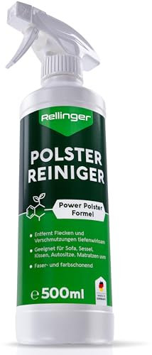 RELLINGER® Power Polsterreiniger 500ml [TIEFENWIRKSAM] - Nasssauger Polsterreiniger Auto, Sofa, Sessel & Couch (Made in Germany) - Hocheffektiver Fleckenentferner - Biologisch abbaubar Textilreiniger