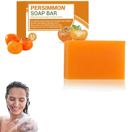 Generisch Natürliche Kaki Seife zur Bekämpfung von Nonenal Körpergeruch für Männer Frauen, Kaki Seife Bar für Körpergeruch Entfernung, Persimmon Seife, Bad Persimmon Seife Bar (1)