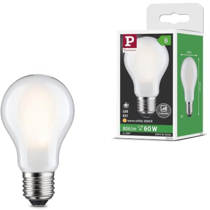Paulmann LED Efficient-Line AGL E27 806lm 4,3W 3000K dimmbar Matt | Dimmbar in 3 Stufen, warmweißes Licht 3000K, für E27 Fassungen, aus Glas