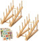 GIKIMO Wooden Puzzle Storage Rack - 2 Pack Puzzle Organizer Puzzle Holder Rack for Kids & Adults | Durable Natural Wood | Large Capacity Puzzle Holder