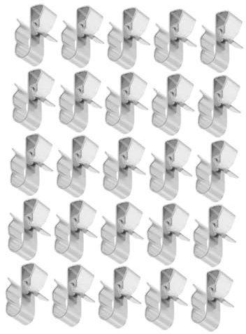 HEALEEP 25 Stück Kabelbefestigungsklemme Draht Clips Panel Solar- Management Solarkabelklemmen Photovoltaische Kabelklemme Kabelorganisator Photovoltaik-kabelklemme Rostfreier Stahl Silber