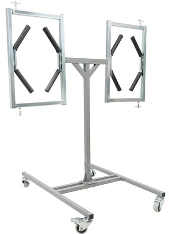 OMGGYER Supporto per verniciatura dei cerchioni in acciaio con supporti e ruote girevoli, supporto per verniciatura a rotelle, per parafanghi, porte e spoiler, portata 60 kg