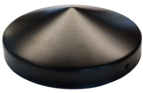 1x Pfostenkappe rund 81 mm Stahl schwarz pulverbeschichtet (1)