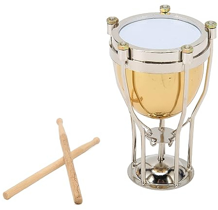 Miniatur Trommelmodell 4 x 4 x 6,2 cm Mini Drum Instrument Ornamentendekoration Kupferinstrument Model Musical Ornamente Musical