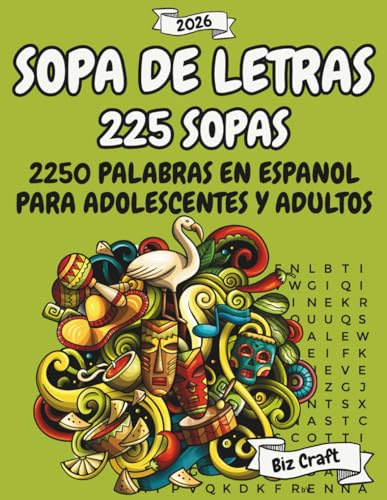 225 Puzles de Sopa de Letras en Español: 2250 Palabras en Puzles Temáticos para Jóvenes, Adultos y Mayores para Diversión y Entretenimiento (Spanish Word Search)