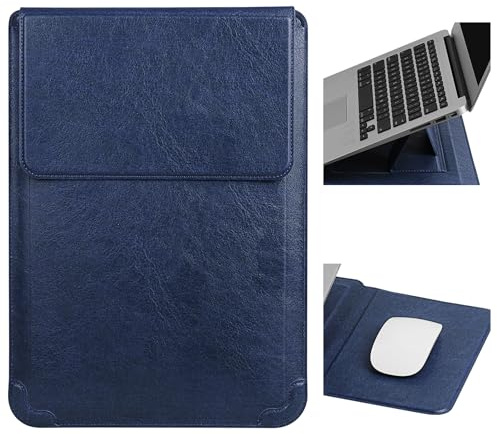 HoYiXi 14 Pollici Custodia con Supporto per Laptop-Compatibile con Mac Book Pro 14 2021/ASUS Vivobook 14/HP Pavilion X360/IdeaPad 14,For Dell HP Acer Huawei 13.3-14'' Laptop Sleeve Case,Blu