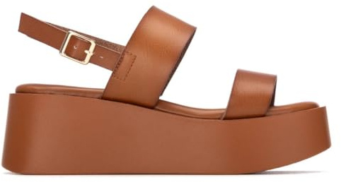 REFRESH - Sandalen Damen Kamel - Bequeme und vielseitige Schuhe - Casual Mode - Modell 17512001 (Größe 39)