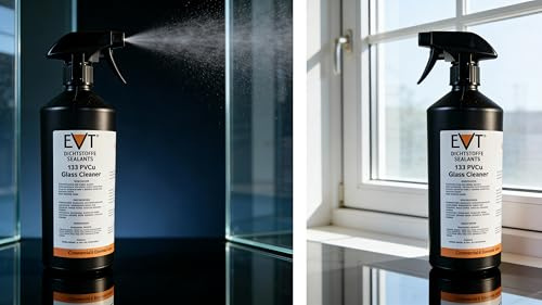 EVT Glass Cleaner 1L – UniBond Trade 133 | Industrial-Strength Glass, Window & Mirror Cleaner | Non-Smear, Fast-Acting, Anti-Static, Professional Finish | Stainless Steel, Chrome & Tile Cleaner