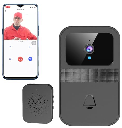 FIRE BULL Video Doorbell with Camera, Wireless Intelligent Video Doorbell with Socket Receiver, with Two-Way Communication, Cloud Storage and Night Vision Function with USB Plug,No Battery Included