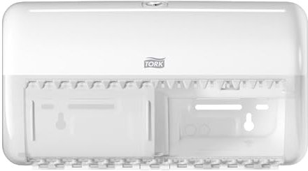 Tork 557000 Spender für Kleinrollen Toilettenpapier T4 in Weiß / Hygienischer Papierspender für Toiletten im Elevation Design