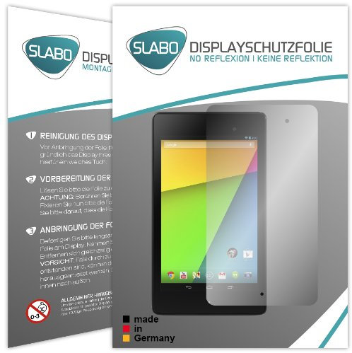 Slabo 2 x Displayschutzfolie Asus Google Nexus 7 FHD (2. Generation - 2013) Folie No Reflexion|Keine Reflektion MATT-Entspiegelnd Made IN Germany