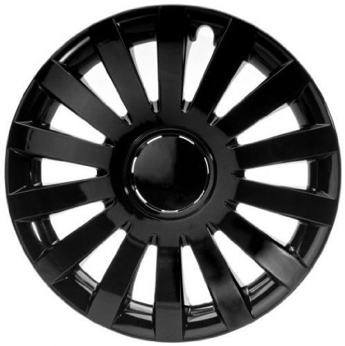 Tunershop 4 Radkappen Radzierblenden Typ Wind Black schwarz passend für Nissan 17 Zoll Stahlfelgen