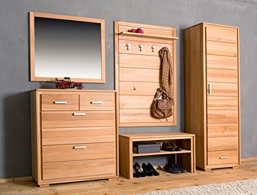 Woodline Garderoben Set Genf I Kernbuche Massivholz geölt/gewachst 5-teilig