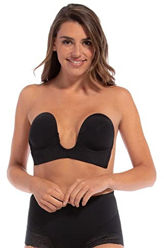 MAGIC Bodyfashion Damen Push-Up Klebe-BH luve bra, Schwarz, Size- C