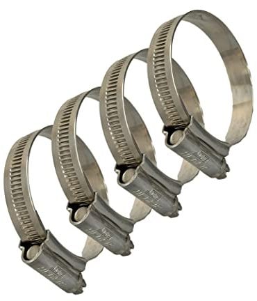 JCS® Hi-Grip Stainless Steel hose clamps clips- Marine grade, 60-80mm x4