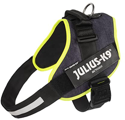 Julius-K9, IDC Powergeschirr, Größe: 2XL / 3, Jeans mit neon Randverzierung