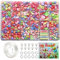 Perlen Zum Auffädeln Kinder Oben 3 Bunte Perlen Set 24 Farben Schmuck Schnurset DIY Freundschaftsarmbänder Halsketten Erwachsene Perlen Armbänder Selber Machen Perlen Fädeln Kinder ab 4 5 6 7 8