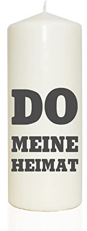 WB wohn trends Spruchkerze, DO Meine Heimat Dortmund, grau, 20cm, 765g d8cm, Kerze mit Spruch, Brenndauer ca 70 Std