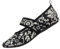 WeWee Die gesunden Allround-Barfußschuhe Damen - Vielseitig einsetzbare Minimalschuhe aus Neopren Wasserschuhe, Strandschuhe Badeschuhe, Weiße Blumen, 38/39 EU(Herstellergröße: L)