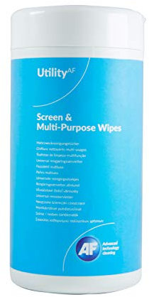 AF Screen and Multipurpose Cleaning Wipes - 100 Wet Wipes For Surfaces, Screens, Phones & More SMPW100TUT