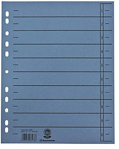 Soennecken Trennblätter 1460 DIN A4 230g RC Karton bl 100 St./Pack.