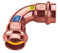 Curva in rame a pressare 90° FF acqua/gas 15mm