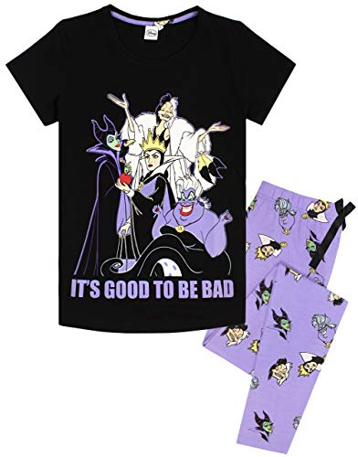 Disney Villains Pyjamas For Women | Ladies Villain Lounge-pants & T-Shirt Pjs Set | Costume Gifts Merchandise